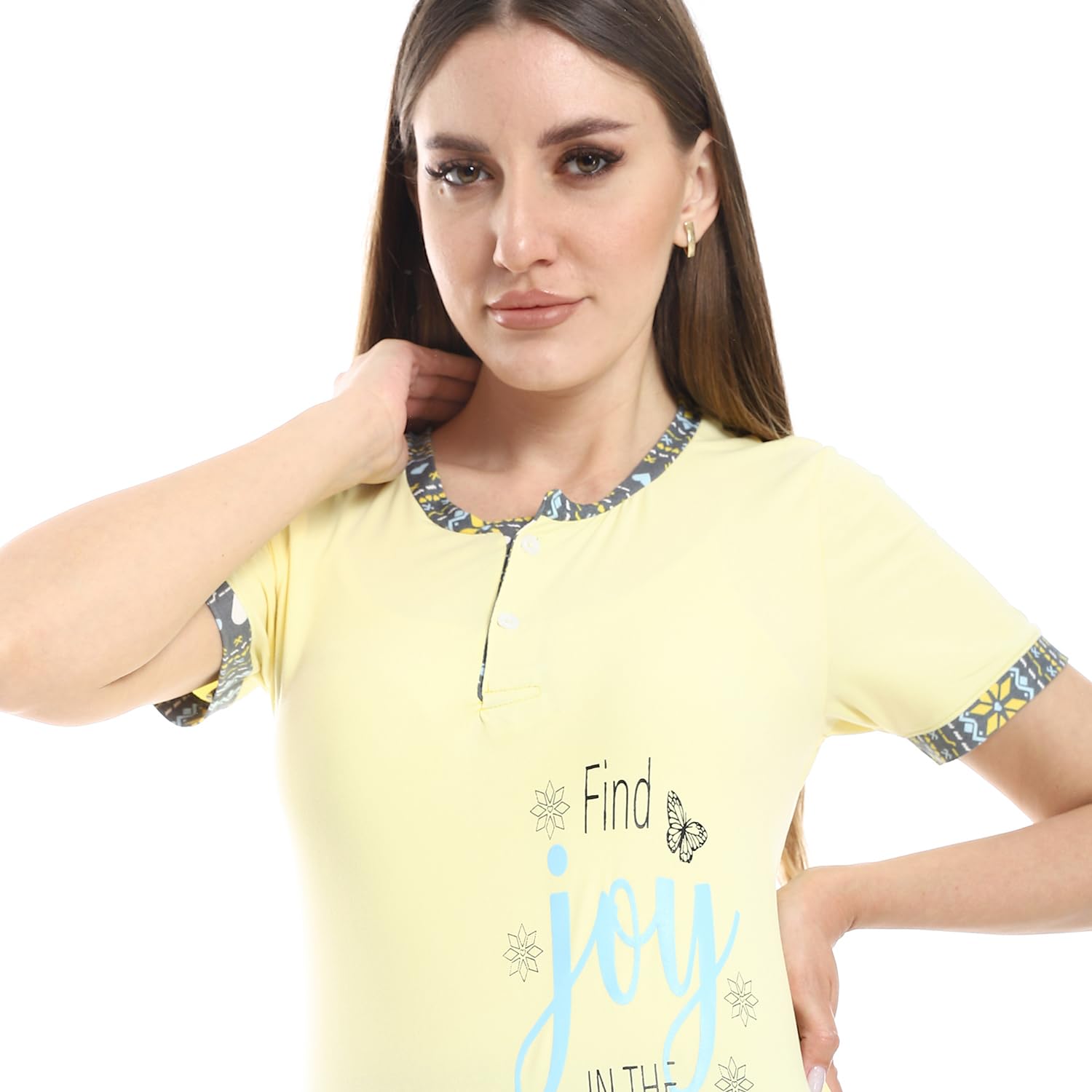 بيجامة للنساء مكونة من بلوزة وبنطلون من سيزر