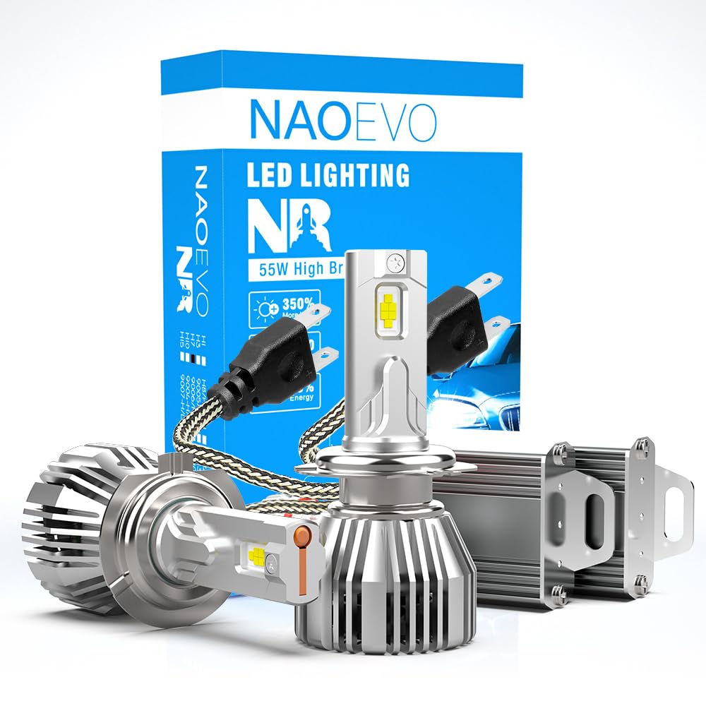 Generic NAOEVO NR Series LED Car Headlight Bulbs 55watt/Bulb, 6600Lumens/Bulb White, set of2 Bulbs (H7) - Safqqa Egypt