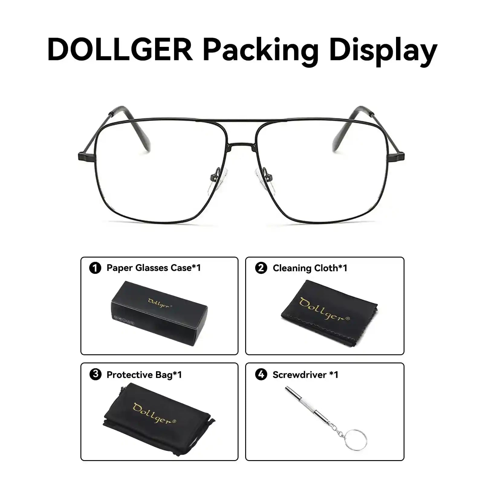Dollger Classic Glasses Clear Lens Non Prescription Metal Frame Eyewear Women – Safqqa Egypt