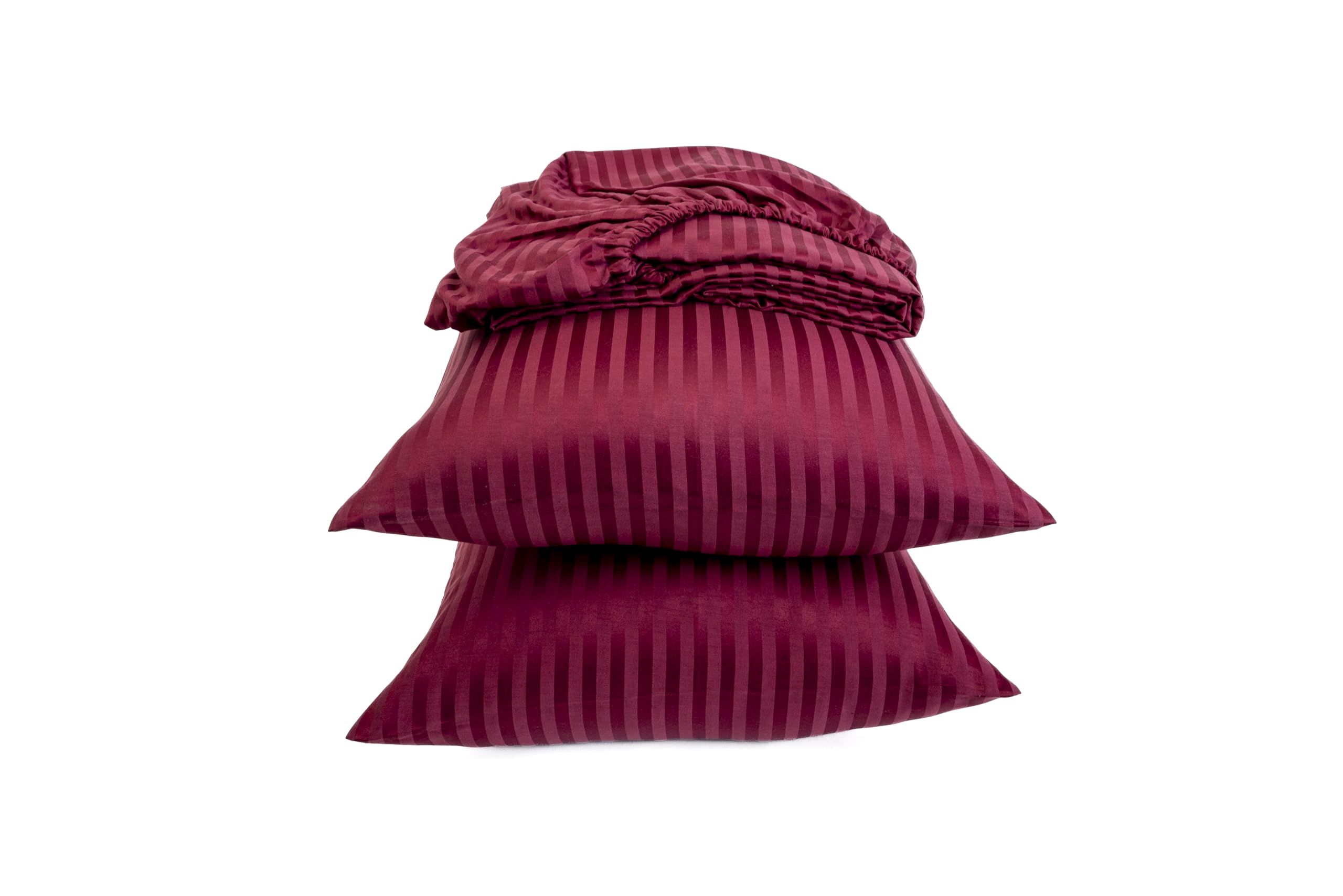 Striped Fitted Sheet Set ,Fine Quality Hotels and Home Décor ,1 Fitted Sheet  + 2 Pillow Cases – Safqqa Egypt