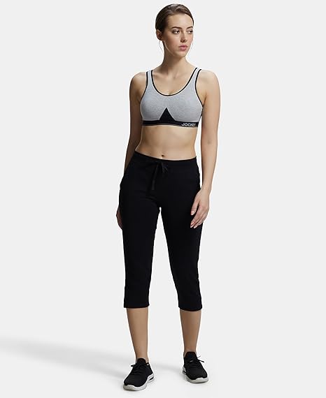 Jockey Women Sports Bra Light Grey Comfortable Support Active Wear