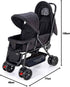 Teknum Double Baby Stroller For Baby- Black