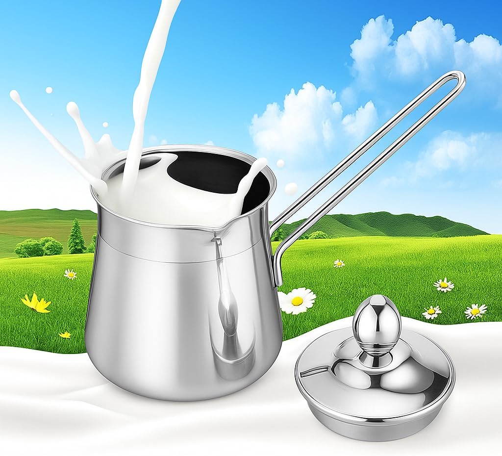 إبريق حليب وركوة قهوة تركي من فيتو (550 مل) هو أداة مطبخ متعددة الاستخدامات وأنيقة، مثالية لتسخين الحليب أو تحضير القهوة التركية أو تقديم المشروبات الساخنة. مصنوع من الفولاذ المقاوم للصدأ عالي الجودة لضمان المتانة وتوزيع الحرارة بشكل متساوٍ