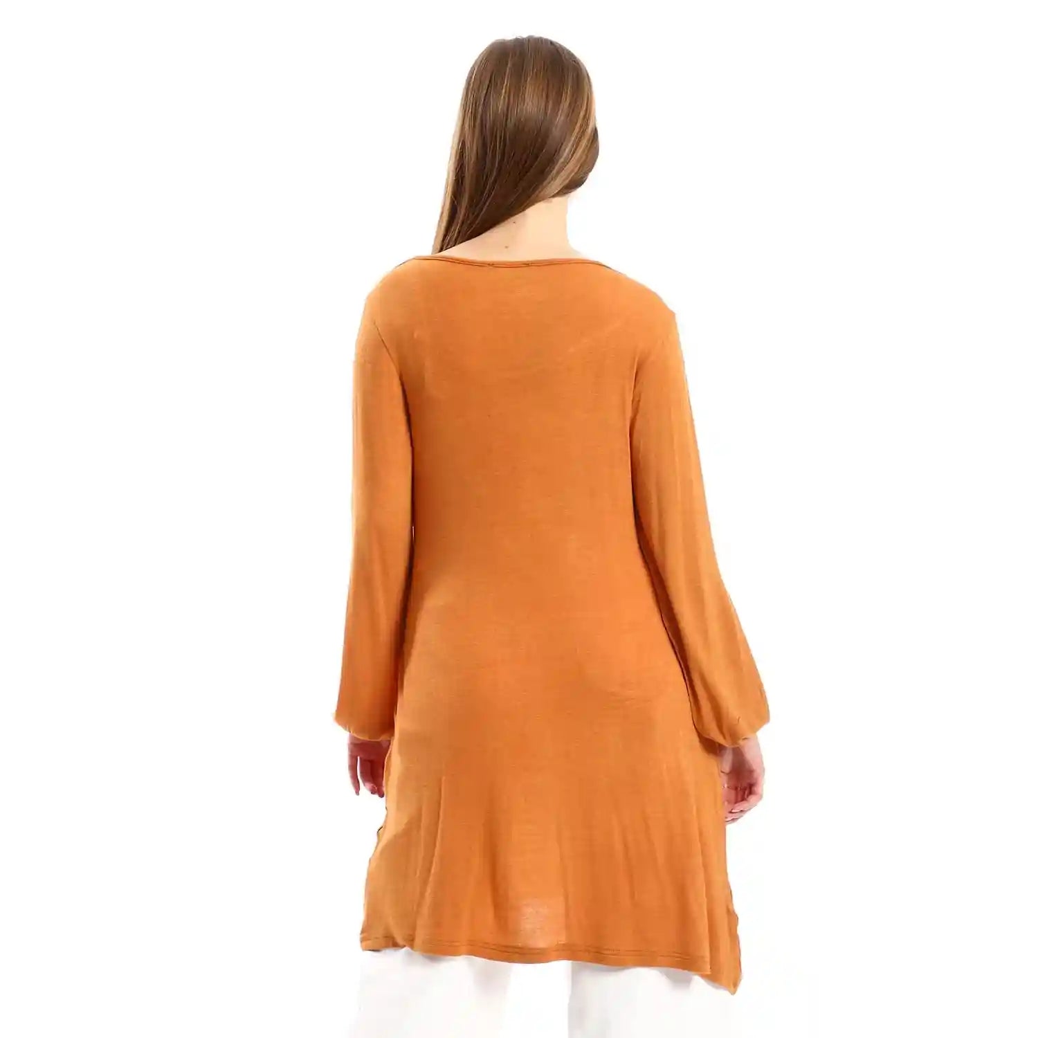 JAMILA Women Wide Round Collar Tunic With Sided Sleeves Slits TUNIC - Safqqa Egypt