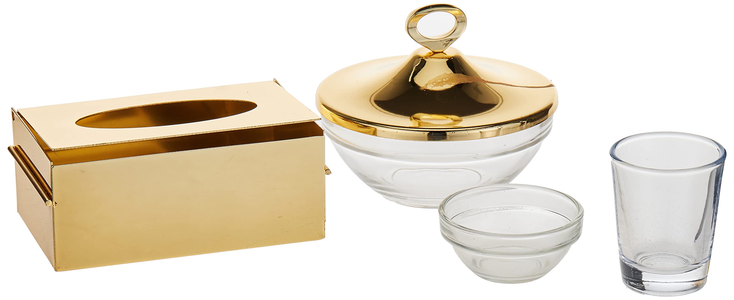 Vague 02-1031 Dates Bowl Serving Set 6 Piece, Golden