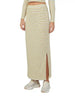 Splash Side-Slit Maxi Straight-Cut Striped Skirt for Women - Yellow and White - Safqqa Egypt