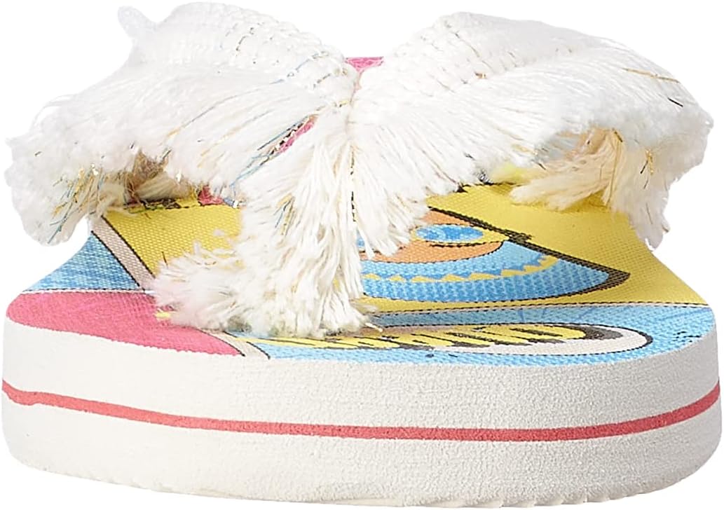 Shibshibi Girls’ Rubber Flip Flop – White Fabric Strap