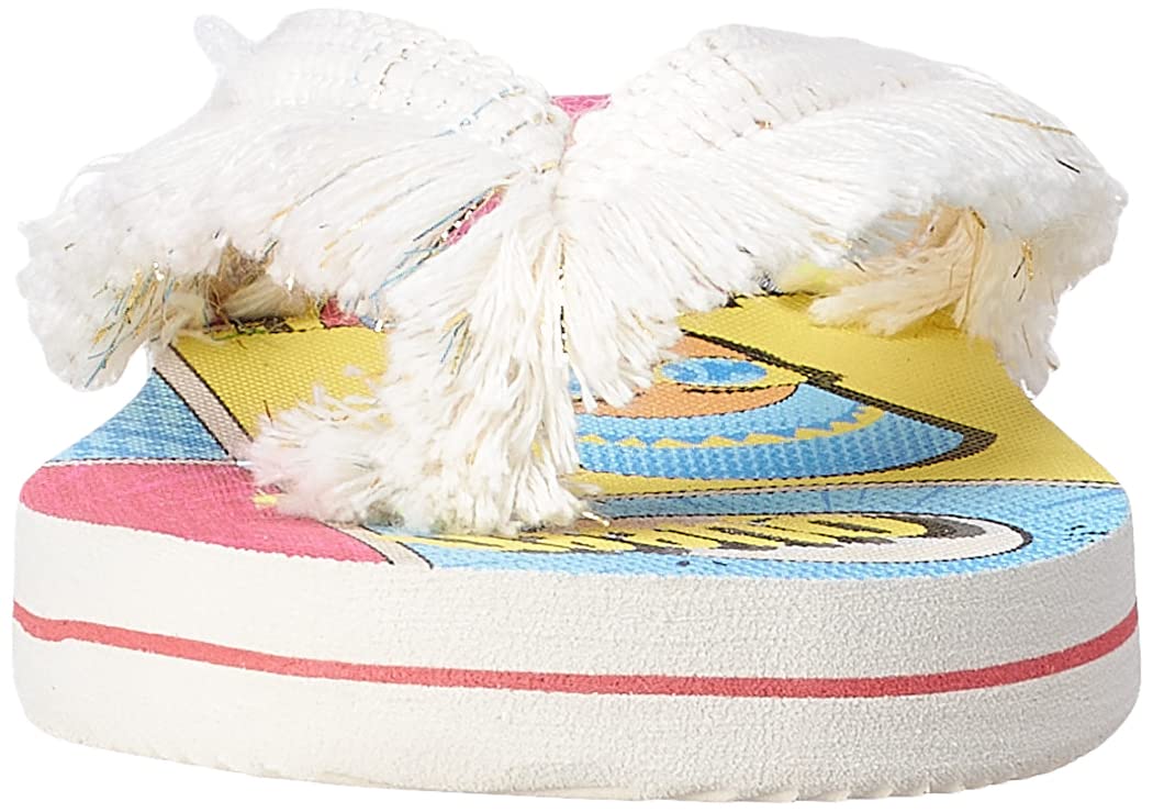 Shibshibi Girls’ Rubber Flip Flop – White Fabric Strap