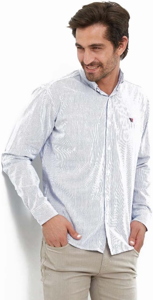 White Rabbit Men's Long Sleeve Stripe Pattern Shirt