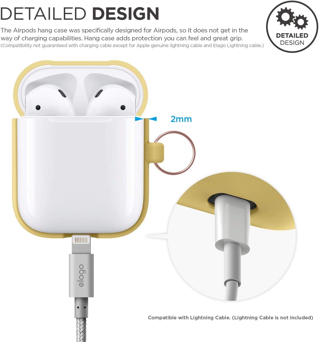 جراب تعليق Airpods من Elago EAPSC-HANG-YE - أصفر