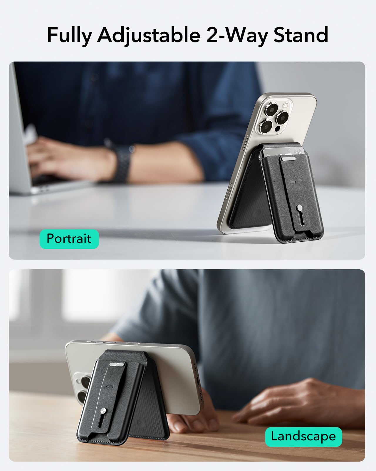 محفظة ESR لهواتف آيفون هي إكسسوار عملي ومتعدد الاستخدامات يجمع بين الحماية والراحة. متوافقة مع سلسلة iPhone 15/14/13/12، وتتميز بحامل قابل للتعديل للمشاهدة بدون استخدام اليدين