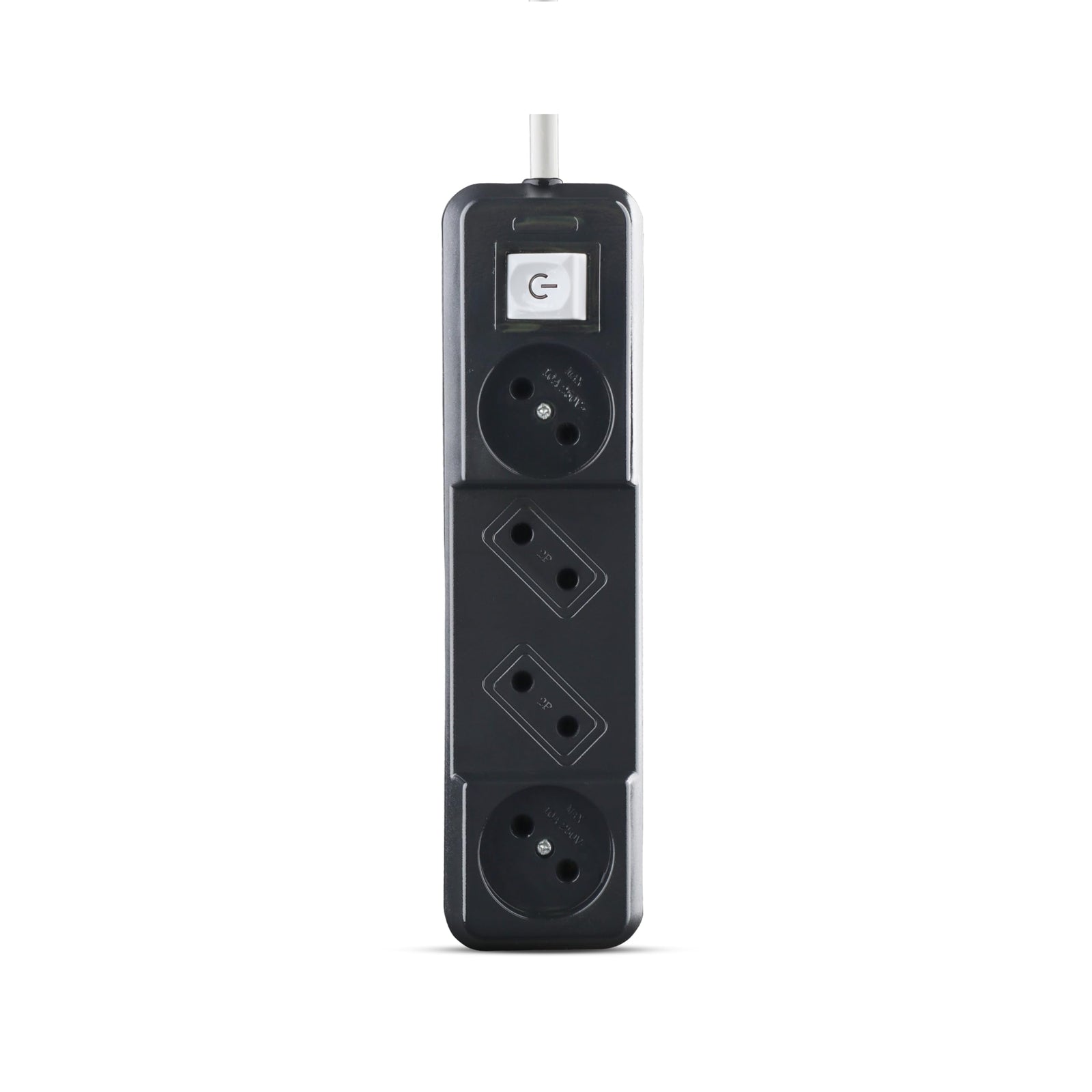G-Power GP162 Overload Protection Power Strip Containing A Extension Socket And Four EU Ports With 2 Meter PVC Wire 2000 Watt - Black