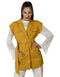 2Xtremz Waist-Belt Notched Lapel Solid Coat For Women