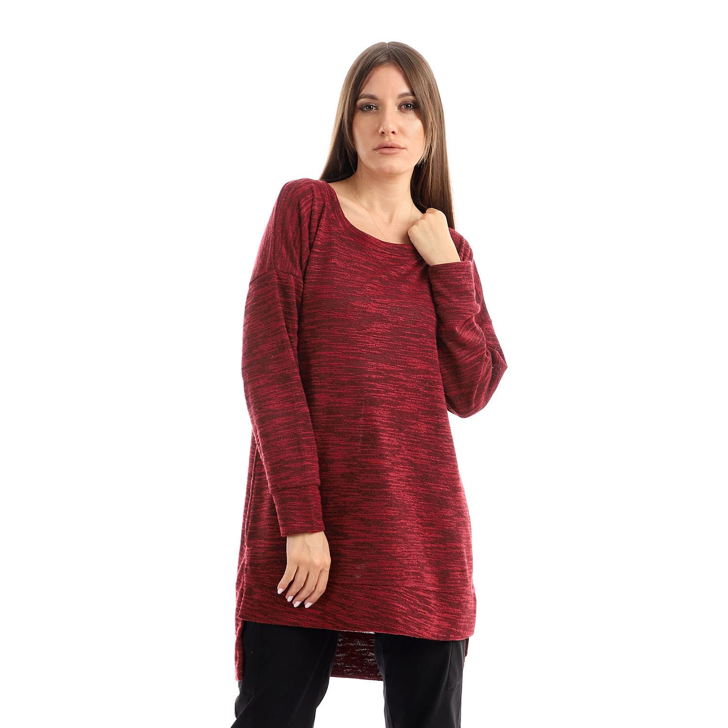 JAMILA Plain Crew Neck Sweatshirt For Women,Soft, lightweight, and breathable fabric for all-day comfort. - Safqqa