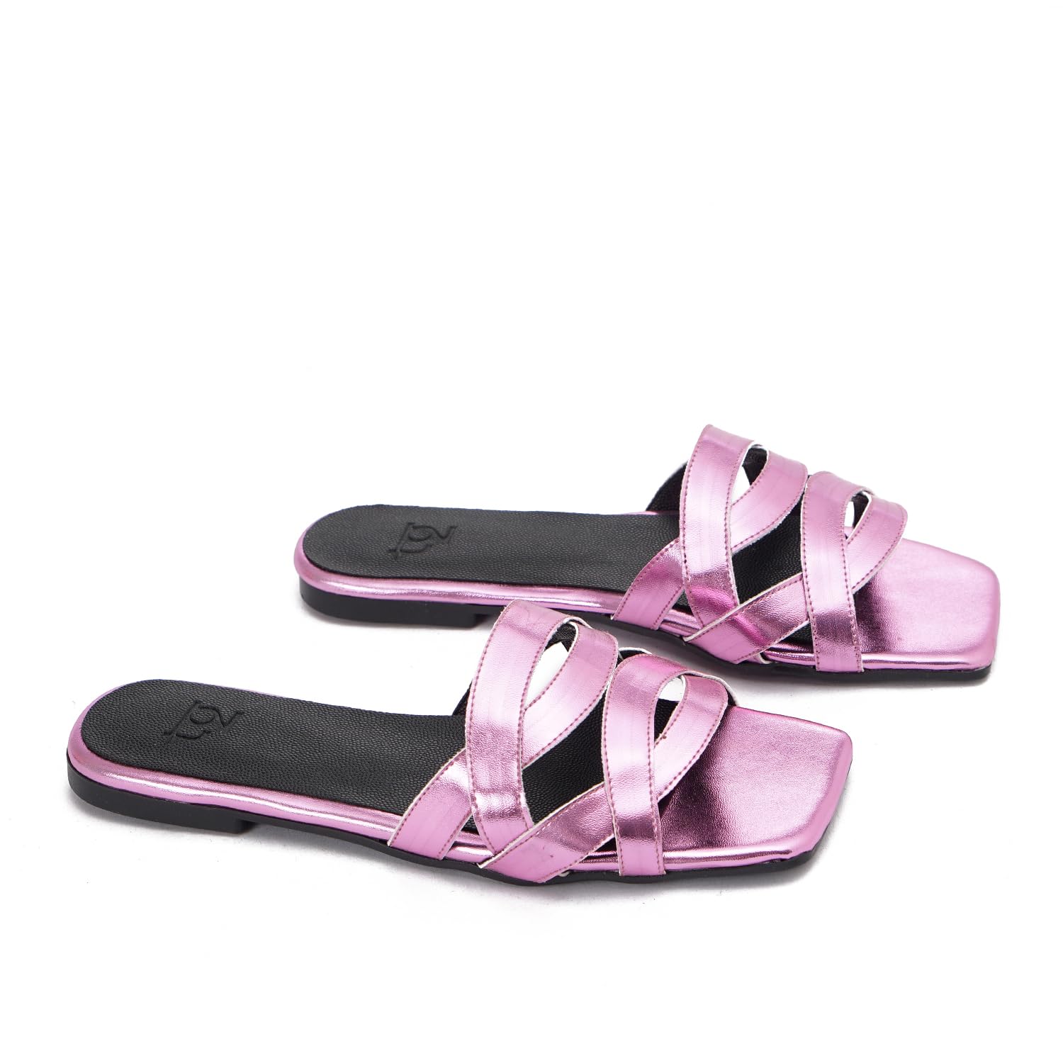 صندل مسطح مزدوج الحلقة للنساء من Tgs، وردي، 41 EU