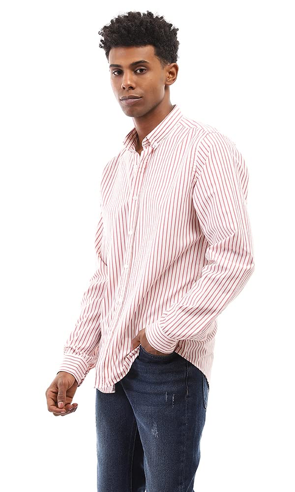 قميص رجالي كاجوال مخطط بأكمام طويلة من رافين 96784 للرجال – Safqqa Egypt