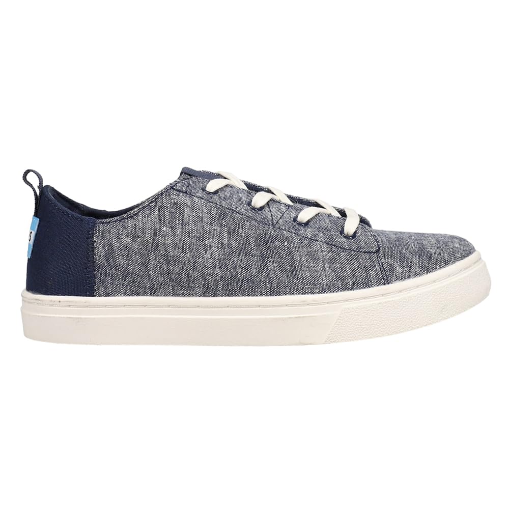 TOMS Boys’ Slubby Canvas Lace-Up Shoes – Logo Heel Tab