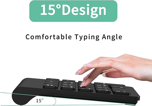 2.4G Wireless Numeric Keypad – Slim, Silent & Ergonomic 18-Key Number Pad with USB Receiver - Safqqa Egypt