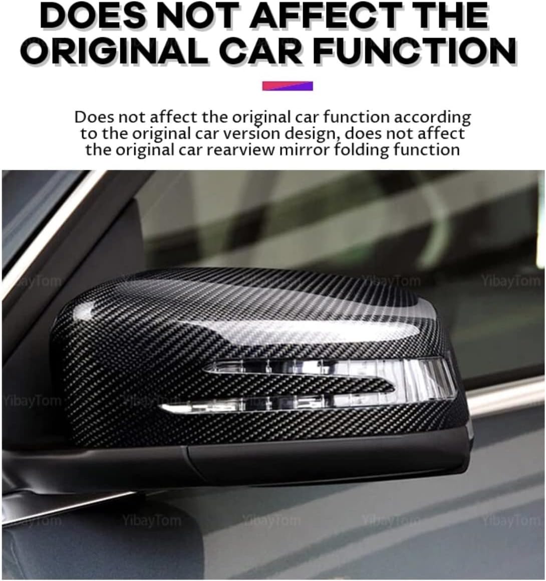 Generic 2pcs Replacement Carbon Fiber Pattern Rearview side Mirror cover caps For Mercedes Benz - Safqqa Egypt