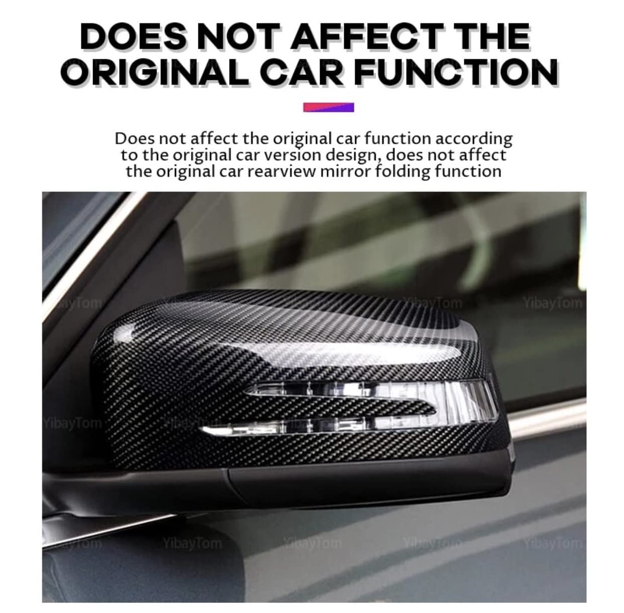 Generic 2pcs Replacement Carbon Fiber Pattern Rearview side Mirror cover caps For Mercedes Benz - Safqqa Egypt