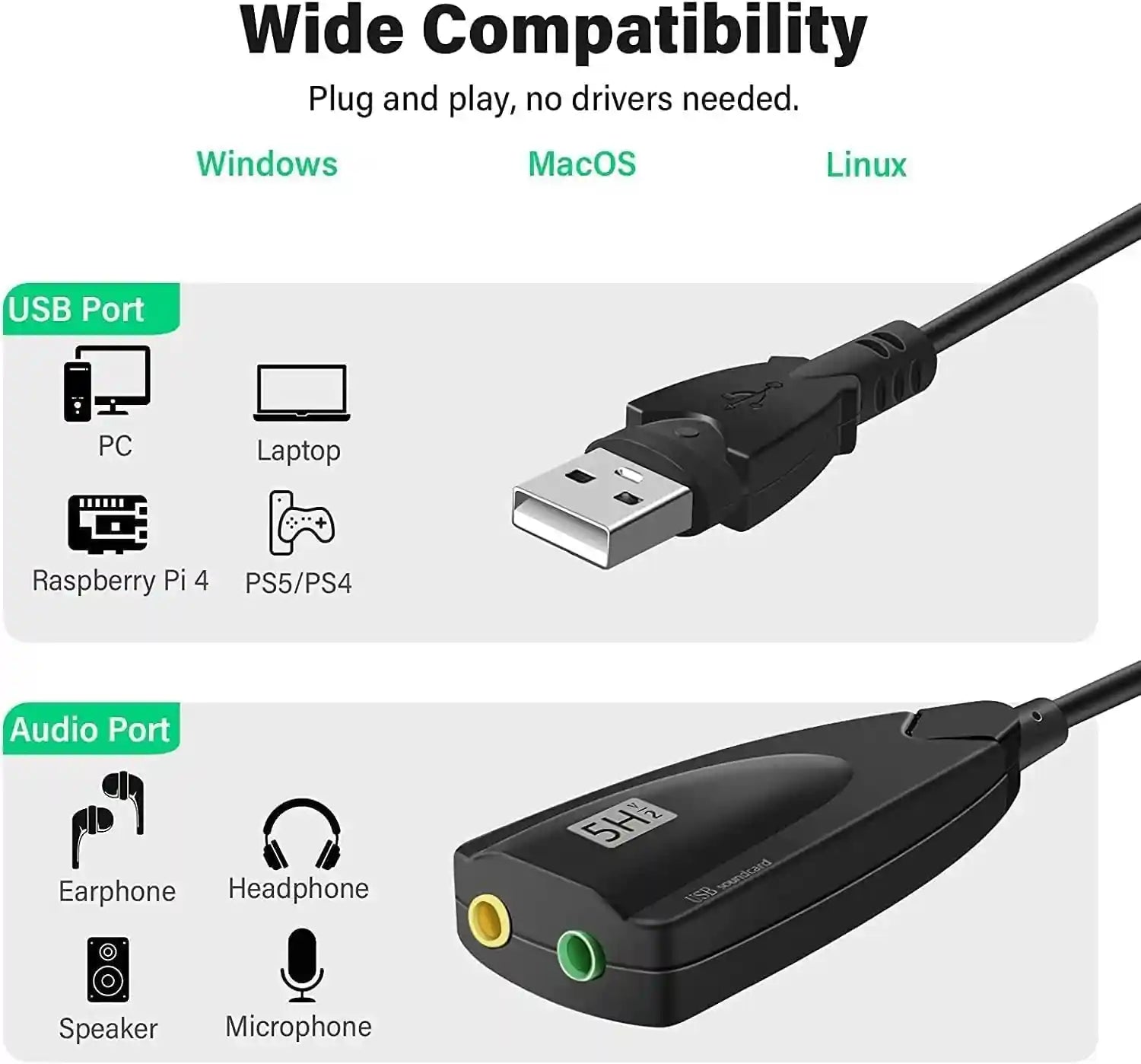 محول صوت احترافي مع ميكروفون وموازن صوت ثلاثي الأبعاد Exon X1174 USB 7.1 كرت صوت خارجي 