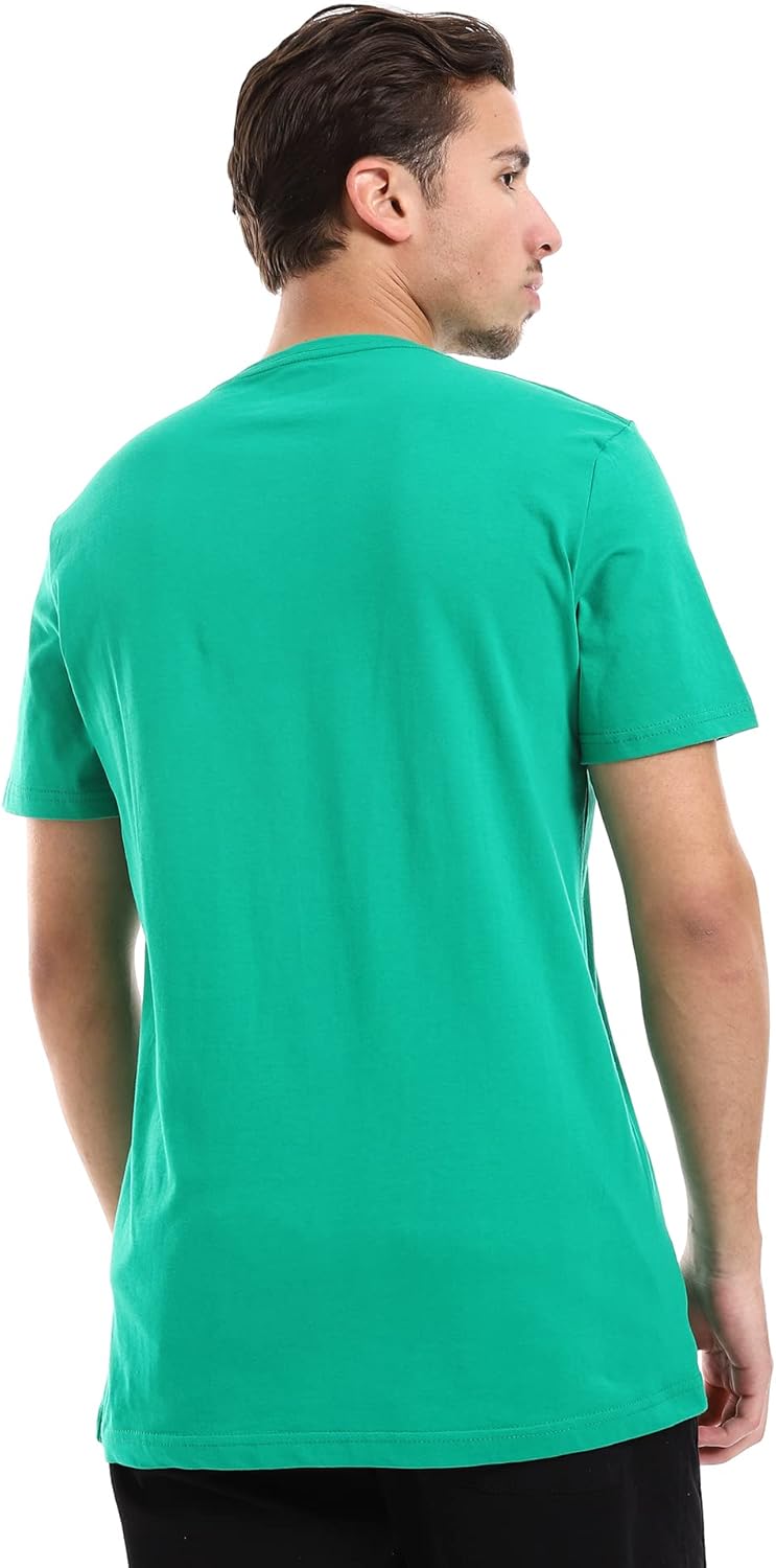 Ravin Men's Ribbed Crew Neck Solid Basic Cotton T-Shirt