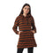 kady womens Bi-Tone Striped Long Hoodie Bi-Tone Striped Long Hoodie