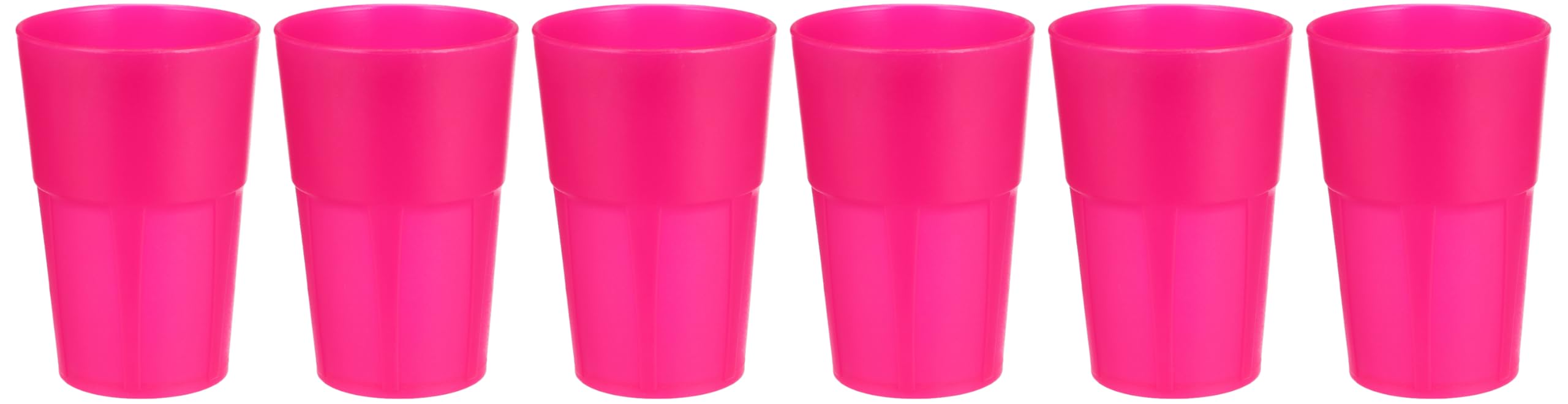 علبة أكواب كوكتيل بلاستيك من موهيتو ديزاين، لون فوشيا (فوشيا فلو)، 0.35 لتر، 6 قطع