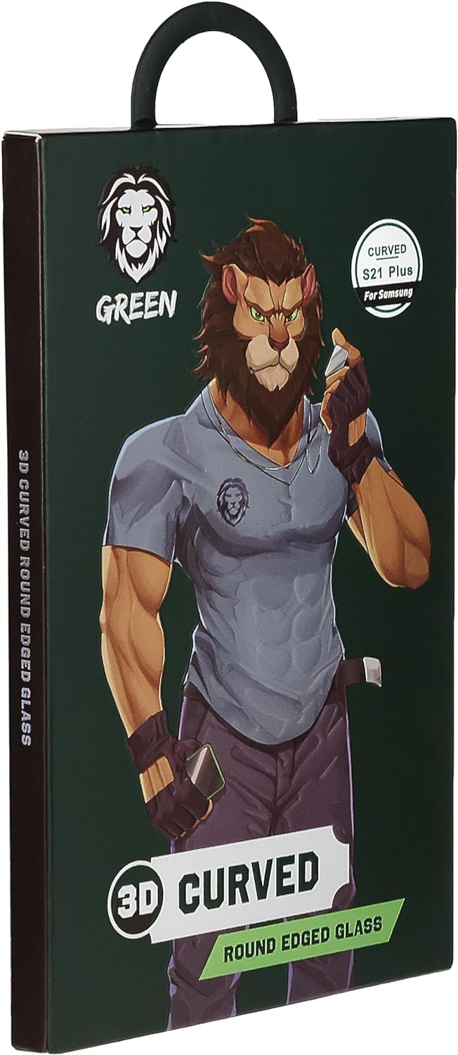 واقي شاشة زجاجي أخضر ثلاثي الأبعاد منحني لحواف دائرية لهاتف سامسونج جالاكسي S21 بلس 