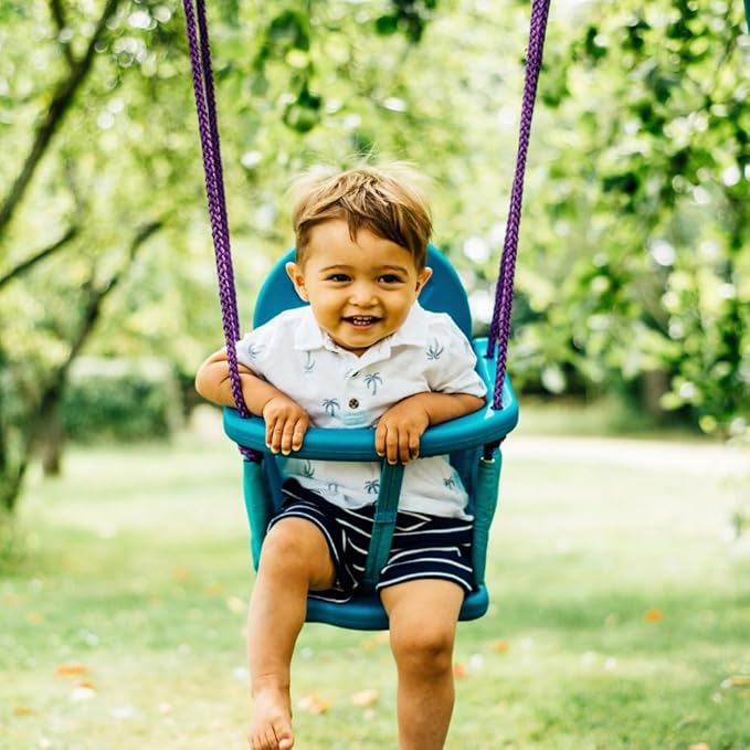 Plum 2-in-1 metal swing set with adjustable height and interchangeable seats, 50 kg weight capacity