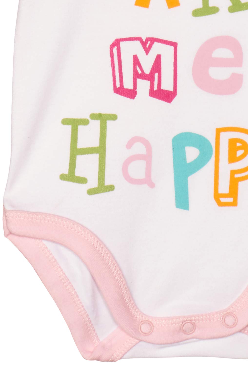 Papillon Cotton Set of 3 Pieces Half Sleeves Bodysuit Printed Shapes For Girls-Multicolor-12-18Month