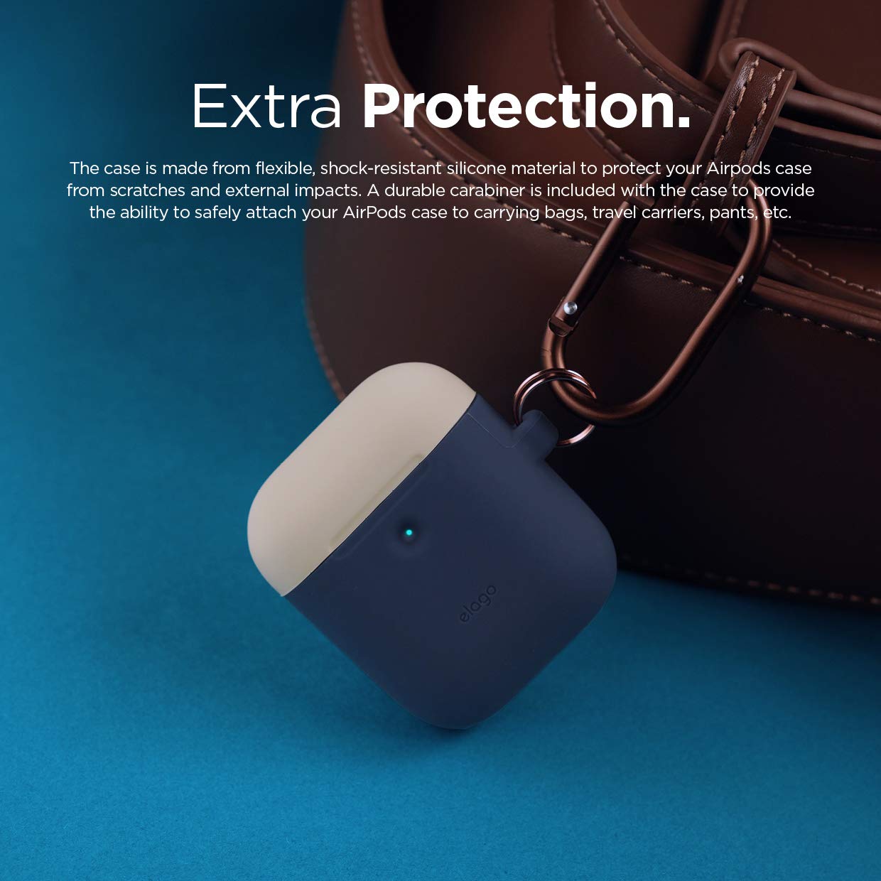 Elago duo hang case (compatible with airpods 1 and 2) body-jean indigo / top-classic white, yellow - Safqqa Egypt