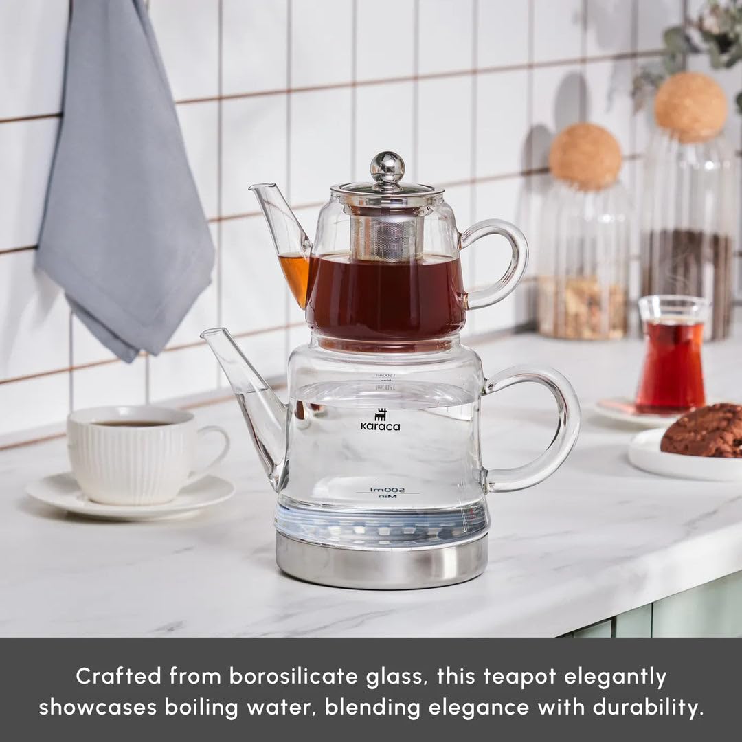 Karaca Dora Glass Teapot  Safe For Hot Beverages