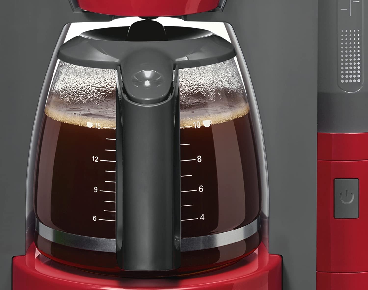 Bosch Comfort Line TKA6A044 Coffee Machine, Flavor Protection Glass Jug, Automatic Limit Switch, Programmable to 20/40/60 Minutes, 1200 W, Red /