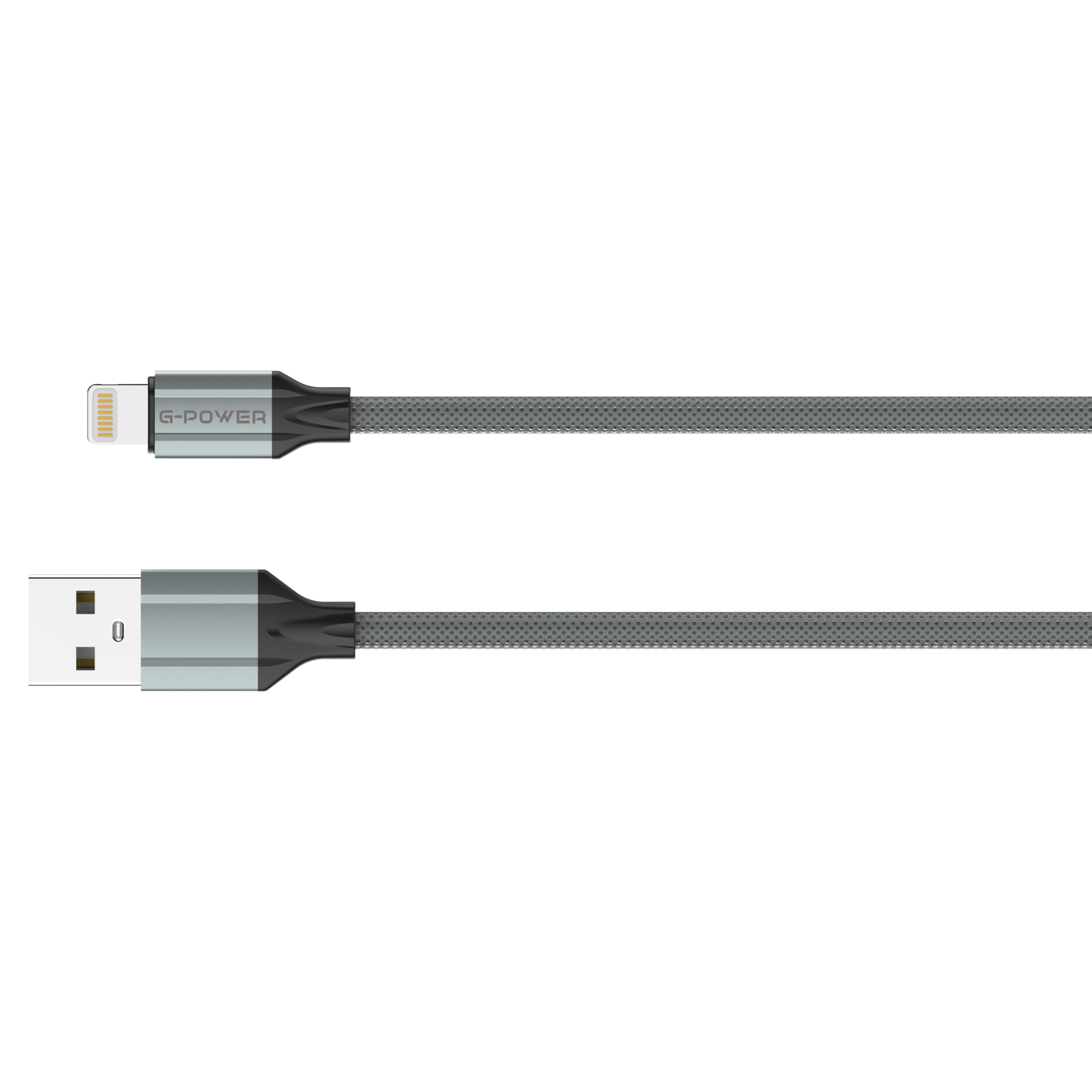 G-Power LS442 Lightning To USB Charging Data Cable With Efficient Transfer And Smart Design For Multi Device 2 Meter Length 2.4 A Max Output - Grey