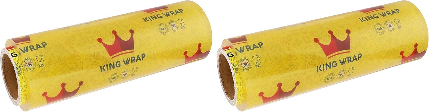 لفة بلاستيك من King Wrap سم35  – 2 لفافات هي حل متعدد الاستخدامات ومتينة للتغليف المنزلي