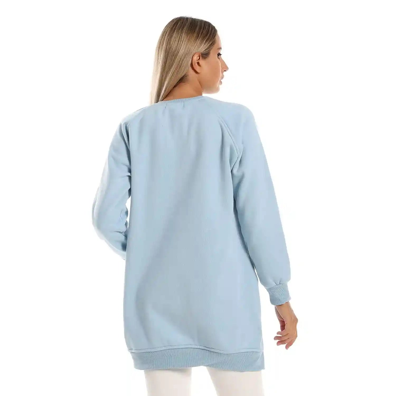Caesar Women's Long Hoodie with Side Pockets – Stylish & Comfortable - Safqqa Egypt