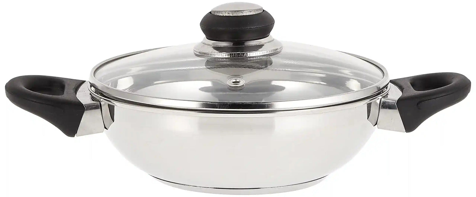 Anjali Fiesta Stainless Steel Kadai with Lid – 1.3 Litres