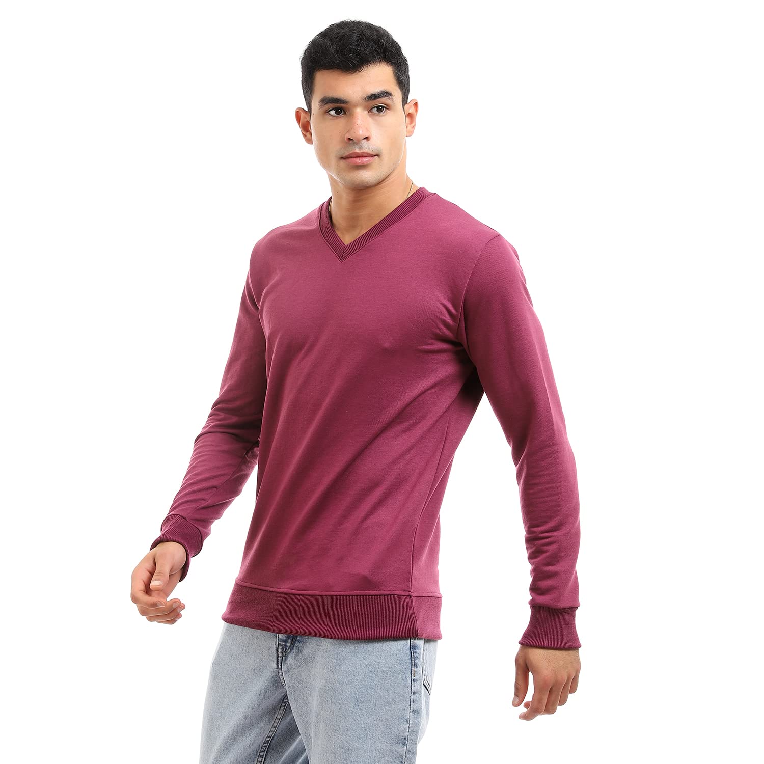Off Cliff Basic V-Neck Long Sleeves SweatShirt For Men,Durable Off Cliff quality suitable for frequent wear.