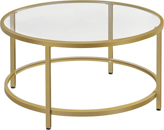 Sama Steel Center Table with Carrara Marble Top Diameter: 80 cm | Height: 45 cm (No Glass)