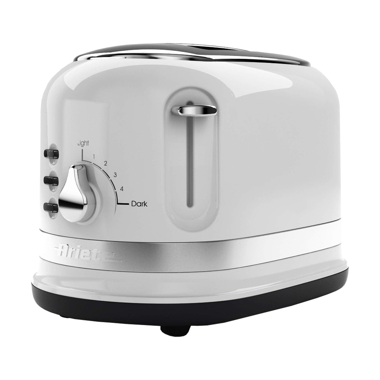 Ariete Moderna 2 Slice Toaster 0149W with 6 Browning Levels, Auto Eject, Crumb Tray, Defrosting and Reheating Functions, Cord Wrap, Metal Body, 800W, White