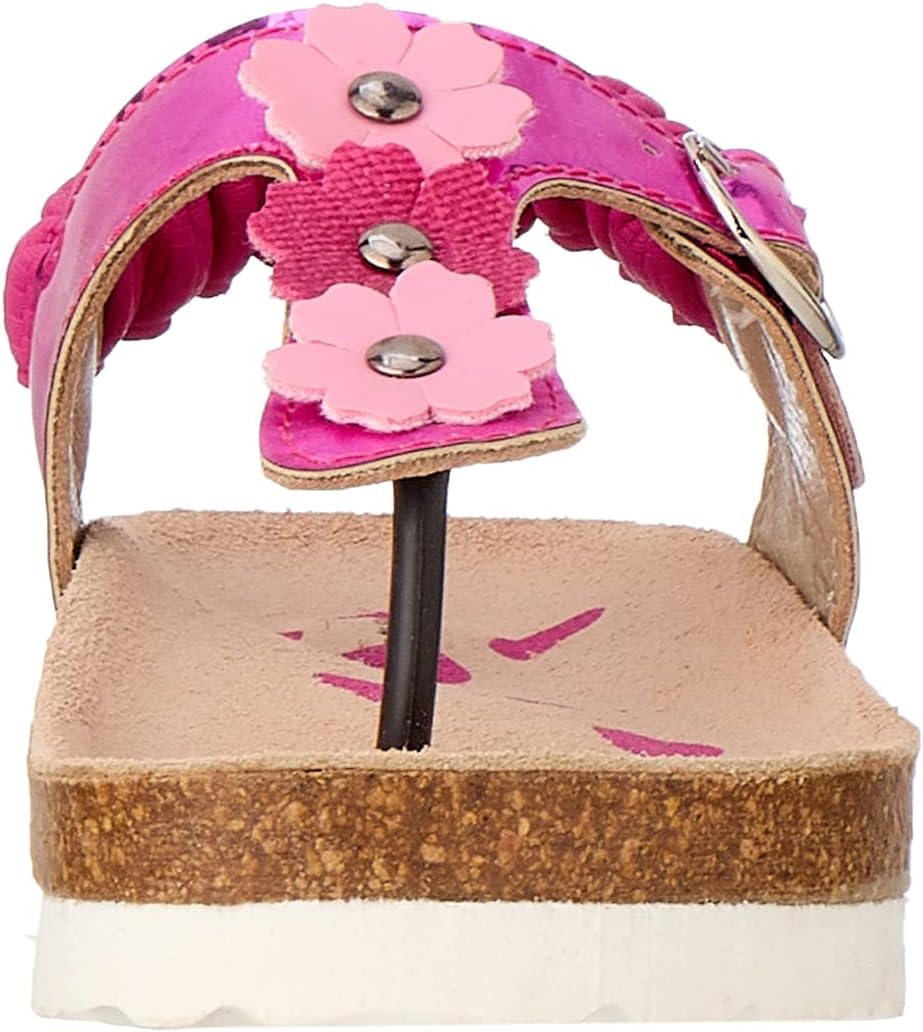 Bellino Flower Embellished Elastic Back Strap Thong Sandals for Girls
