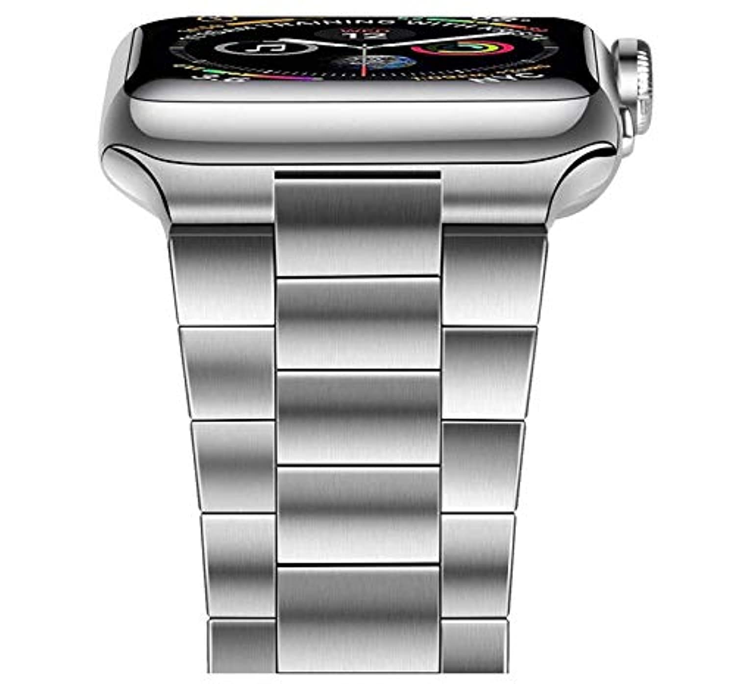 Watch band 42mm 44mm , stainless steel metal wristband strap bracelet for apple watch band 42mm44mm series 5 series 4 iwatch bands (silver - Safqqa