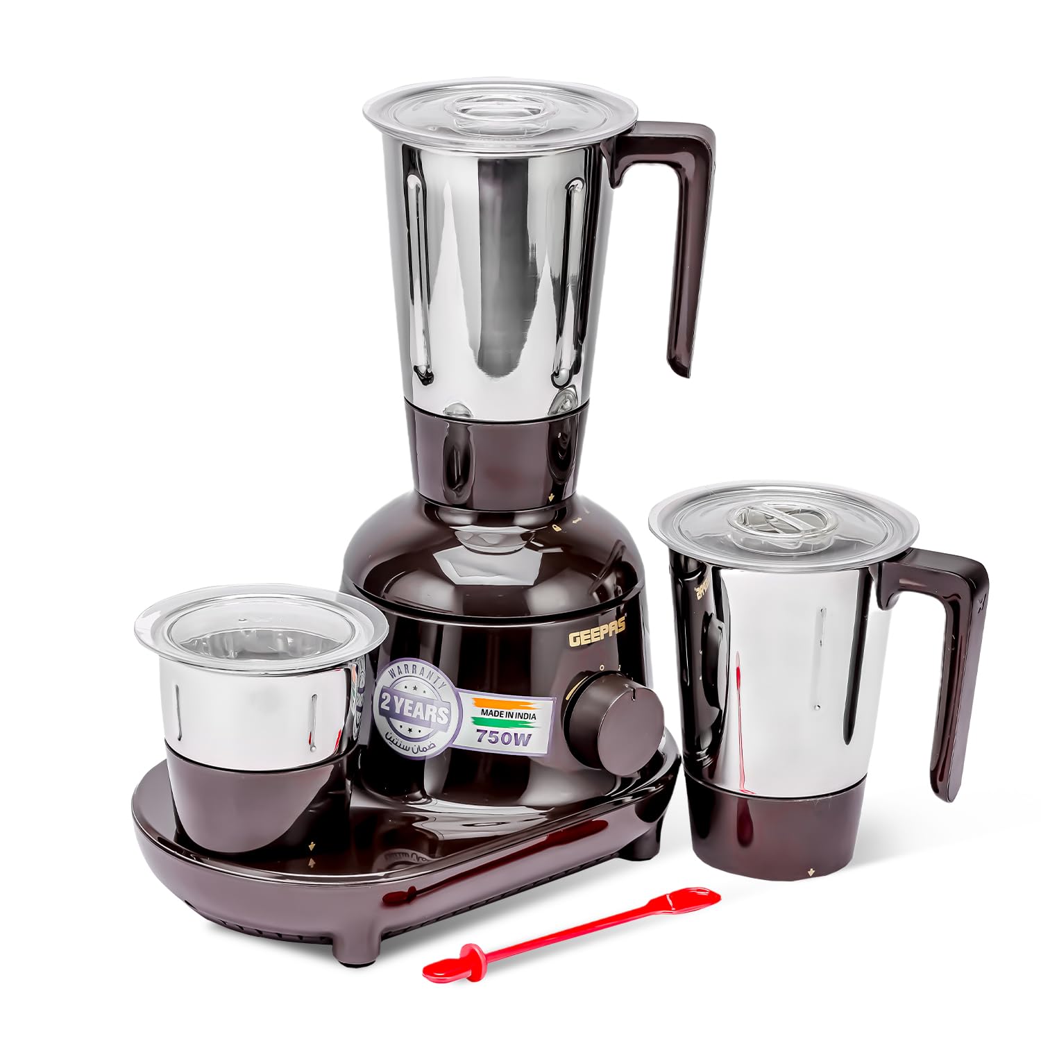 TMBBAINU 750W 3-in-1 Mixer Grinder – Powerful Motor, Stainless Steel Jars & Blades, 3-Speed Control, Overload Protection – Ideal for Chutney, Dry & Wet Grinding (Minor Scratch)