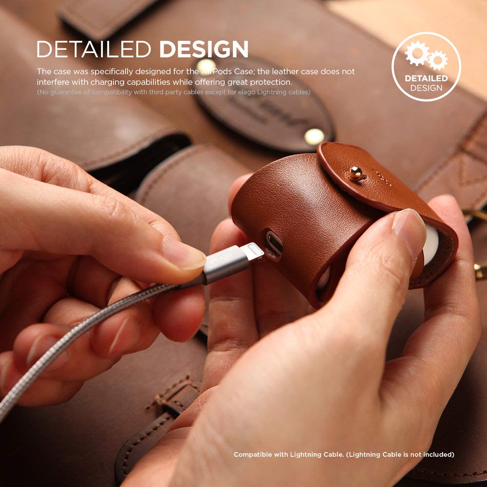 Elago Airpods Genuine Leather Case - Jean Indigo - Safqqa Egypt