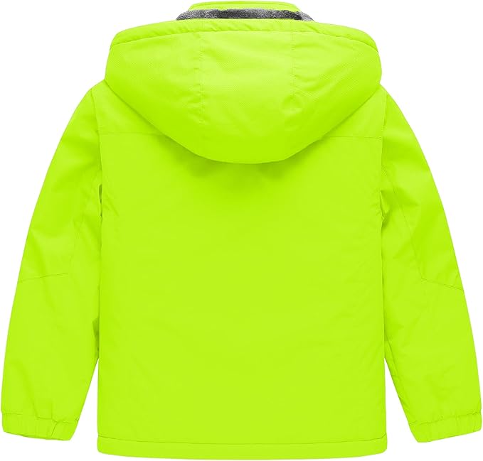 CREATMO Boys Waterproof Ski Jacket Warm Winter Lemon