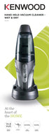 Kenwood High Power14.8VOLT Handheld Vacuum cleaner Cordless, Rechargeable, Lightweight Wet And Dry Hand Vacuum for Home/Pet/Car, Silver HVP19.000SI - International warranty