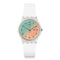Swatch Silicone Two-Tone Dial Round Analog Watch for Women -
