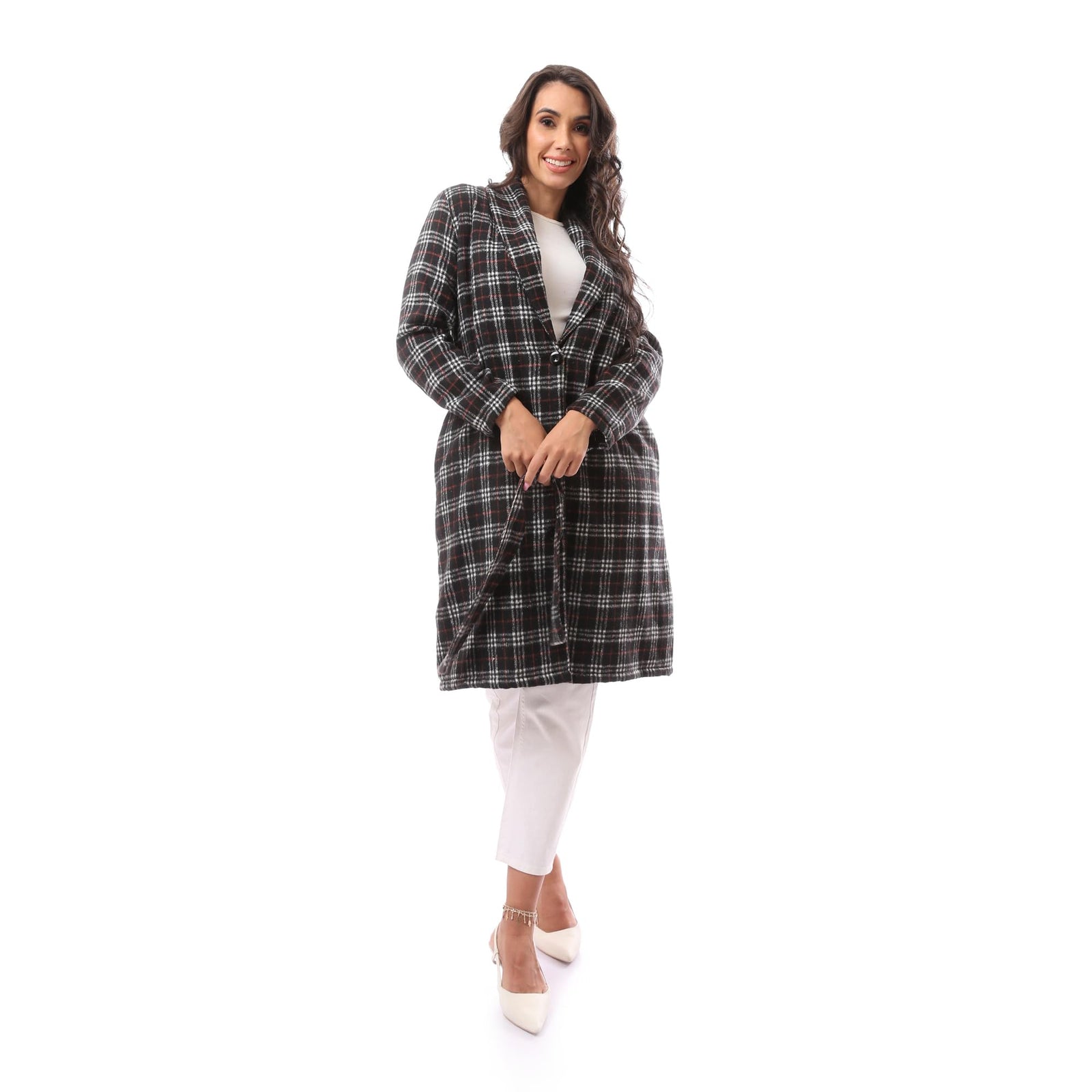 Andora Womens Patterned Comfy 36W24W30304 Modern Wool Coat - Safqqa Egypt