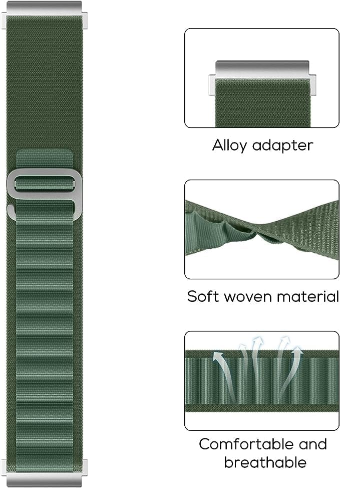 Next store Nylon Replacement Band, Durable and Strong, Strap Size (22mm), Compatible with Samsung Galaxy Watch 3 (45mm),Gear S3 Frontier,Huawei GT2,GT3 Pro Women Men